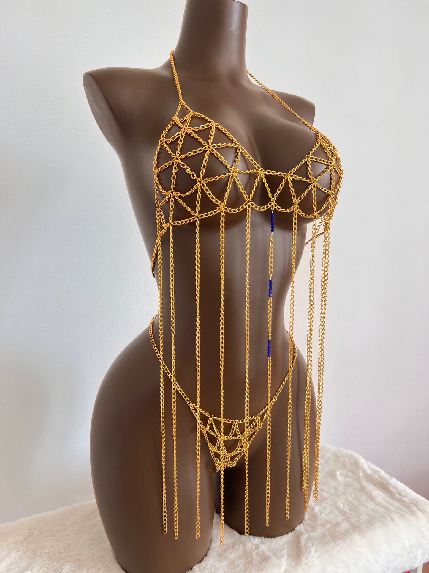 Ensemble Mayna OR chaîne fait main